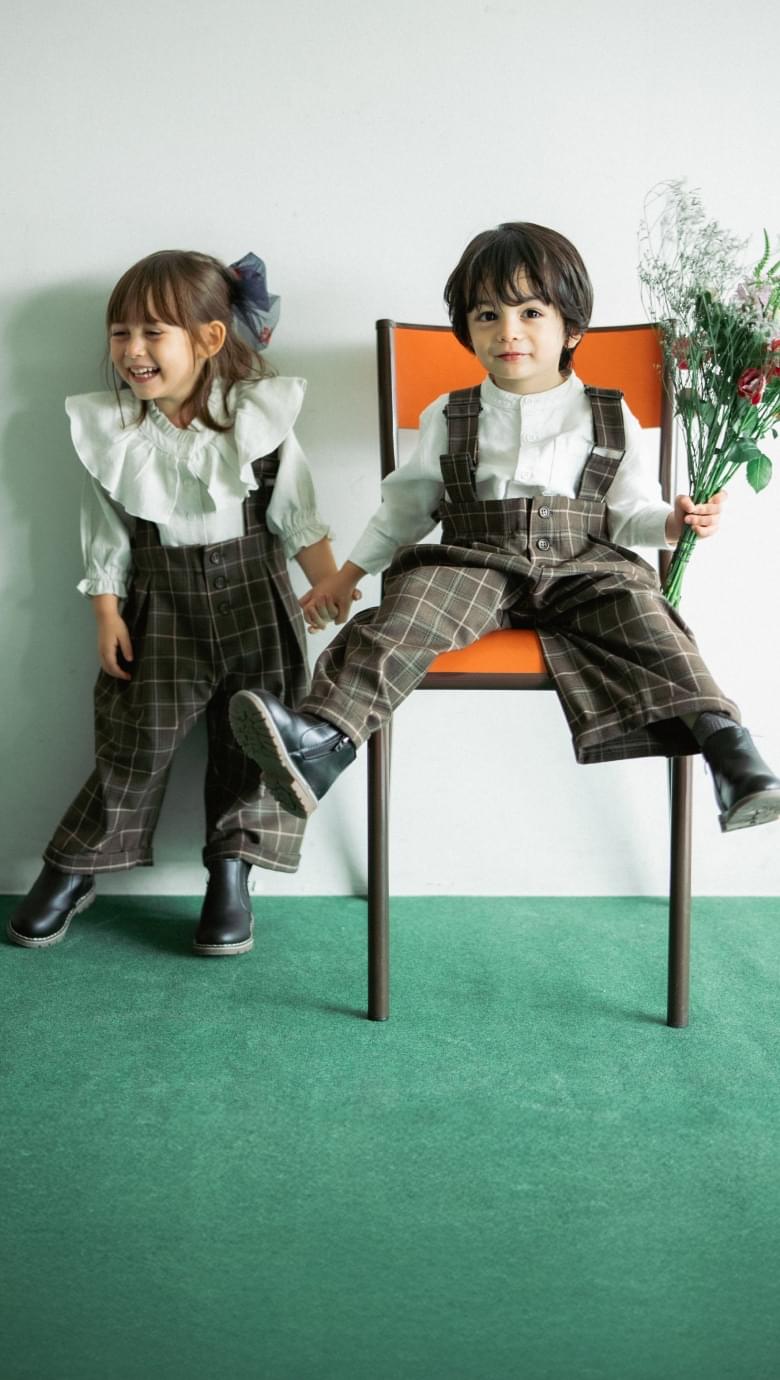 クラシカルチェックサロペット