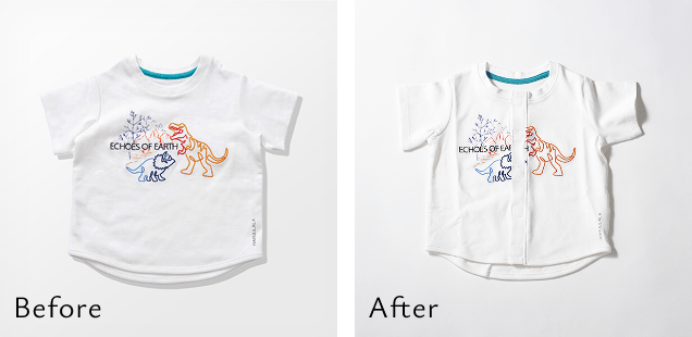 お直し事例3 Tシャツを前あきへ